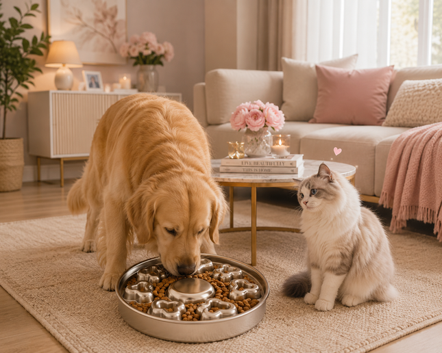 SteelSafe Slow Feed Pet Bowl