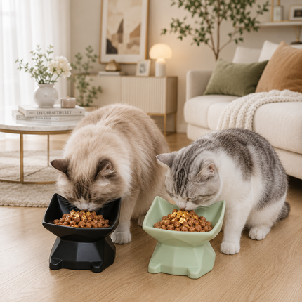 CeramiTilt 2-Piece Raised Cat Bowl Set