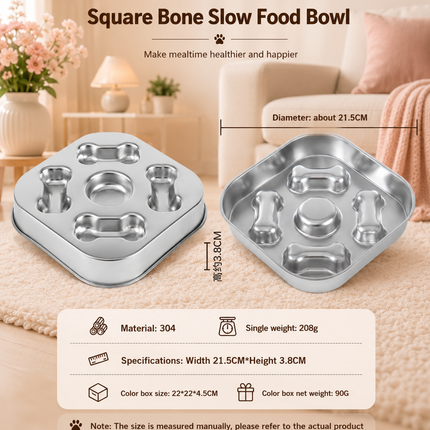 SteelSafe Slow Feed Pet Bowl