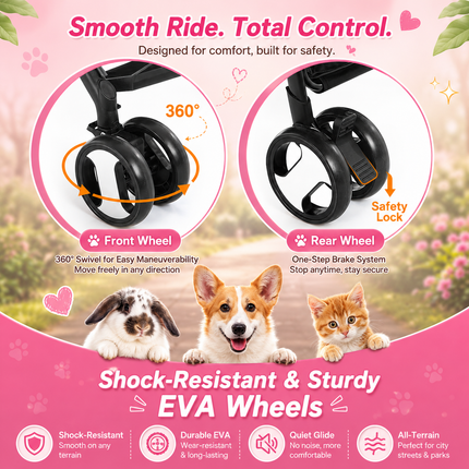 🏆 BestPet Premium 3-in-1 Pet Stroller | Detachable Carrier, Car Seat & Foldable Travel System for Dogs & Cats