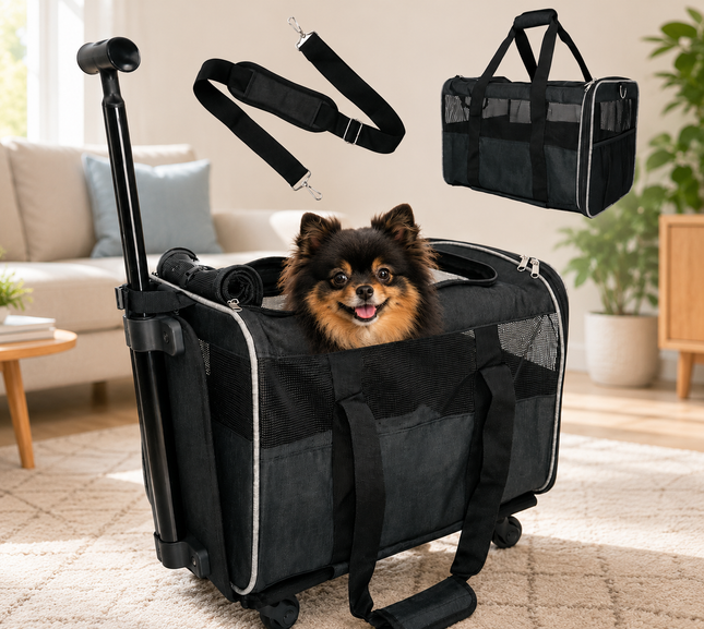 Pet Carrier Airline Approved With Wheels